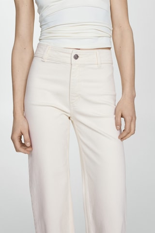 Jean style jupe-culotte Catherin taille haute - Blanc