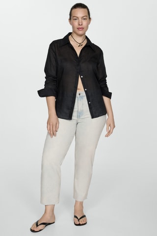 Jean Blanca droit crop - Bleu