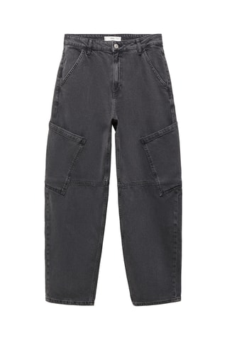 Jean slouchy cargo taille normale - Noir