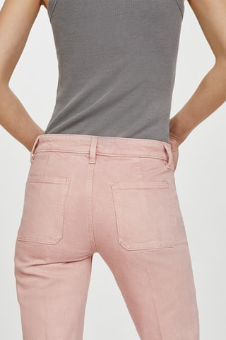 Jean flare poches - Rose