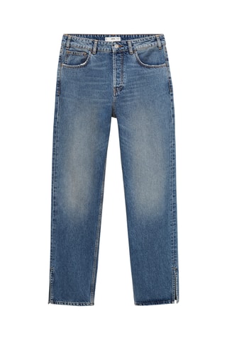 Jean droit taille normale ouvertures - Bleu
