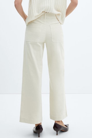 Pantalon style jupe-culotte velours côtelé - Beige