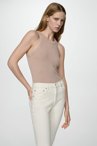 Jean Claudia slim crop - Écru
