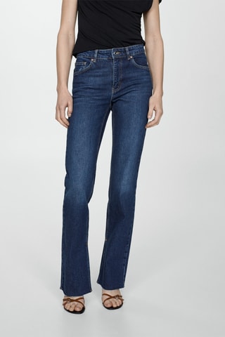 Jean droit taille normale ouvertures - Bleu