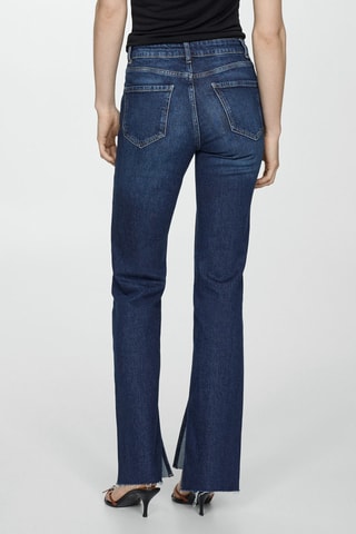 Jean droit taille normale ouvertures - Bleu