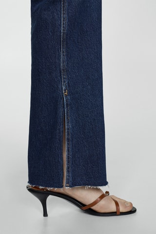 Jean droit taille normale ouvertures - Bleu