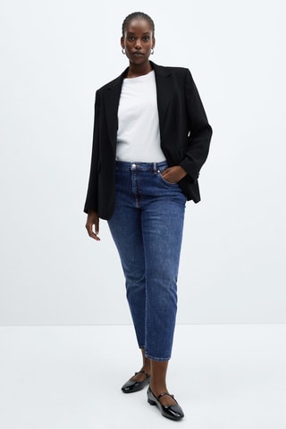 Jean Claudia slim crop - Bleu