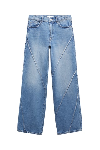 Jean wideleg coutures décoratives - Bleu