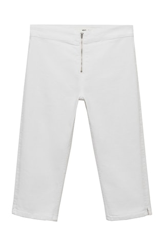 Jean slim capri fermeture éclair - Blanc