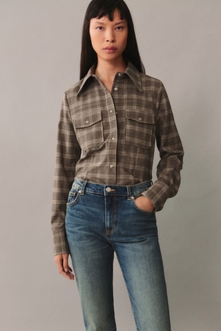 Jeans flare taille haute - Bleu
