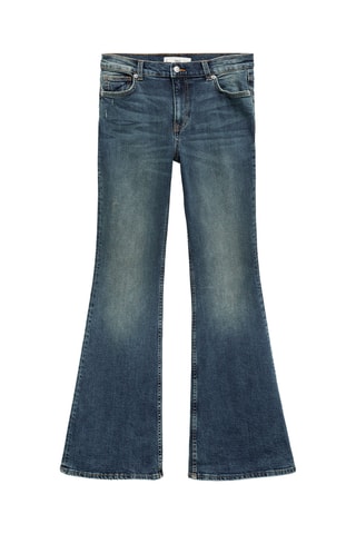Jeans flare taille haute - Bleu