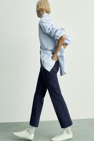 Jean flare crop poches - Bleu