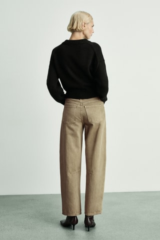 Jean Balloon taille haute - Kaki