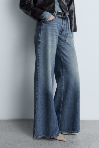 Jean wideleg taille basse - Bleu