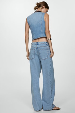 Jean wideleg loose taille basse - Bleu