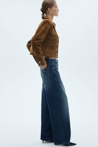 Jean wideleg loose taille basse - Bleu