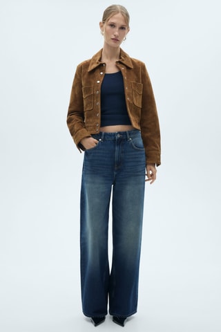 Jean wideleg loose taille basse - Bleu