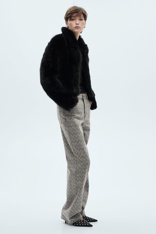 Jean droit détail strass - Gris