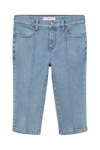 Jean slim capri coutures décoratives - Bleu