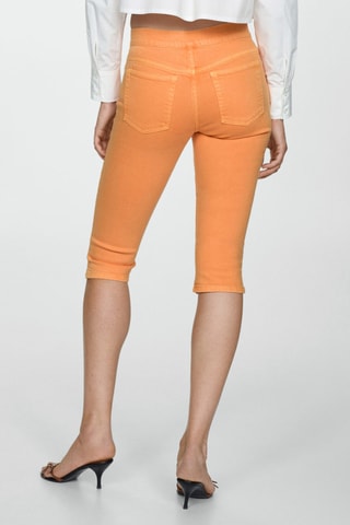 Jean slim capri fermeture éclair - Orange