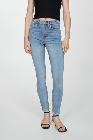 Jean skinny taille haute - Bleu