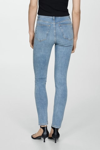 Jean skinny taille haute - Bleu