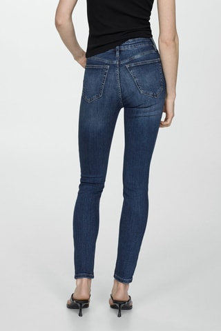 Jean skinny taille haute - Bleu
