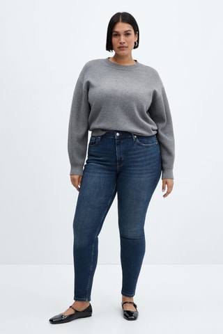 Jean skinny taille haute - Bleu