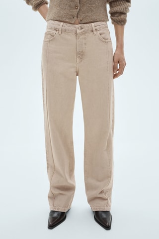 Jean wideleg détails coutures - Beige