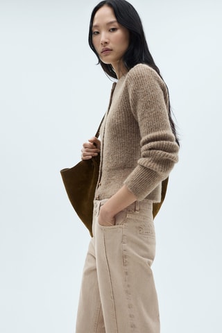 Jean wideleg détails coutures - Beige