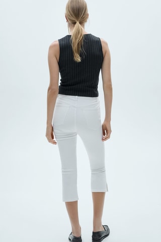 Jean capri fente latérale - Blanc