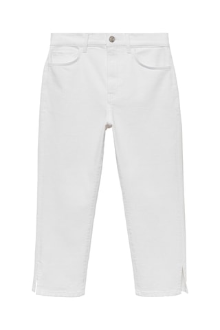 Jean capri fente latérale - Blanc