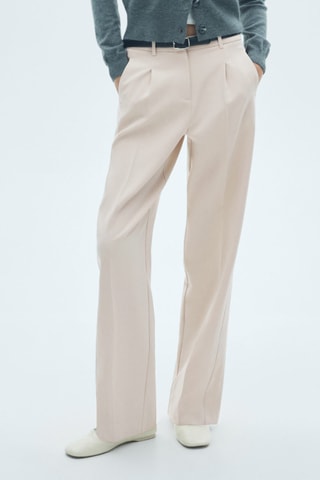 Pantalon droit pinces - Beige