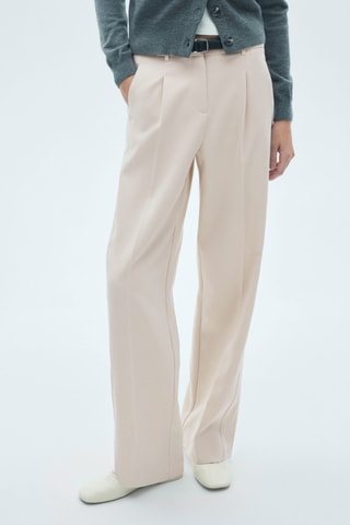 Pantalon droit pinces - Beige