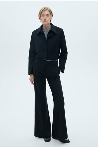 Pantalon évasé taille normale - Noir