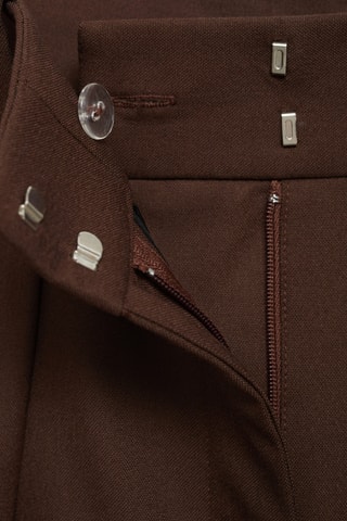 Pantalon pinces wideleg - Marron