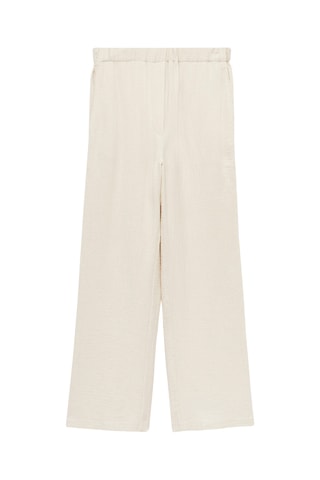 Pantalon wide leg coton - Beige