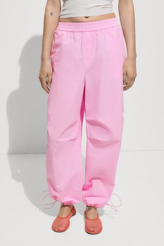 Pantalon coton parachute - Rose