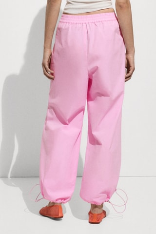Pantalon coton parachute - Rose