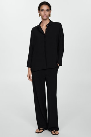 Pantalon fluide texturé - Noir