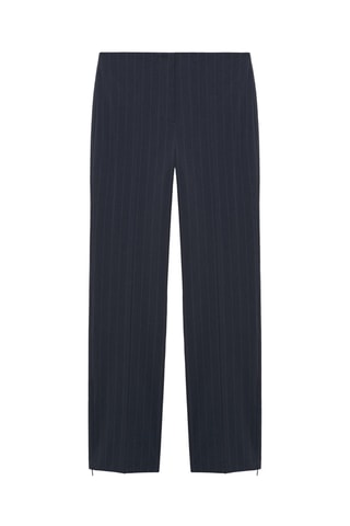 Pantalon droit fines rayures - Bleu