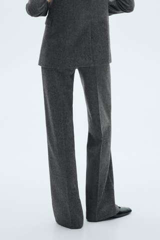 Pantalon costume chiné laine - Noir chiné