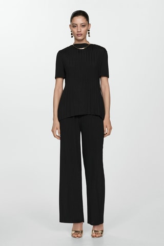 Pantalon plissé fluide - Noir