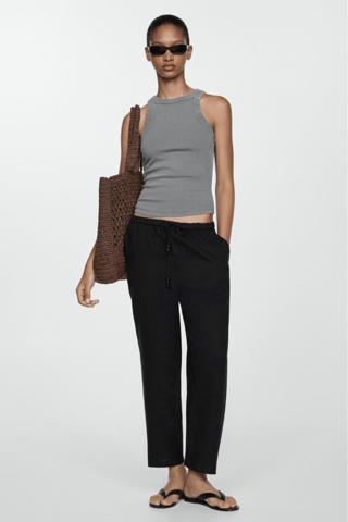 Pantalon jogging lin - Noir