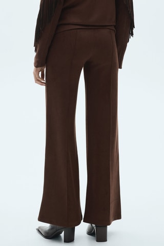 Pantalon wideleg similicuir - Chocolat