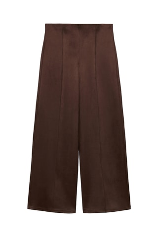 Pantalon wideleg similicuir - Chocolat