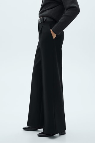 Pantalon droit avec ceinture - Noir