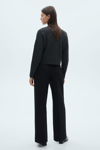 Pantalon droit avec ceinture - Noir