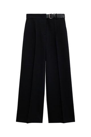 Pantalon droit avec ceinture - Noir