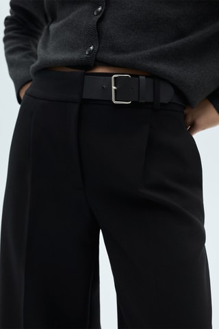 Pantalon droit avec ceinture - Noir
